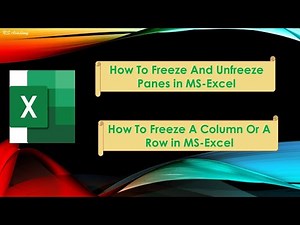 How To Freeze and Unfreeze Panes In MS-Excel