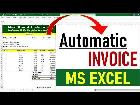Fully 🔥 Automatic Invoice in Excel | Create Invoice Bill in Excel | MS Excel