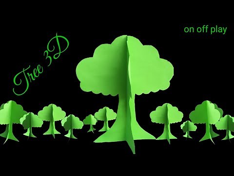 Easy paper tree 3D craft Origami tutorial from origami paper