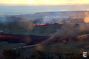 Volcano Erupts in Iceland, Sending Lava Flowing Into Small Town
