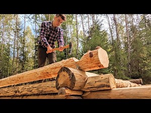 Solo Off Grid Timbering Log Cabin only Hand Tools | 7.0 | - One Man Traditional Log Cabin series