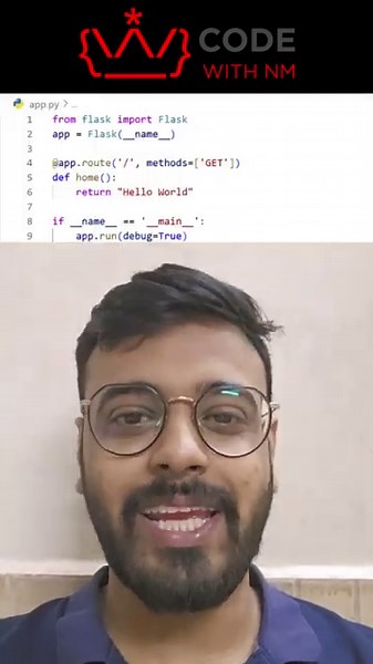 ⚡ Python Flask in 60s | Build Your First API 🐍 | #codewithnm #codeprep #programming #python #api