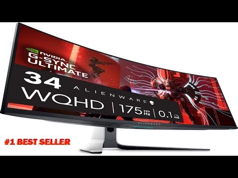 Alienware AW3423DW Curved Gaming Monitor 34.18 inch Quantom Dot OLED 1800R Display - B09VQ48X5Q