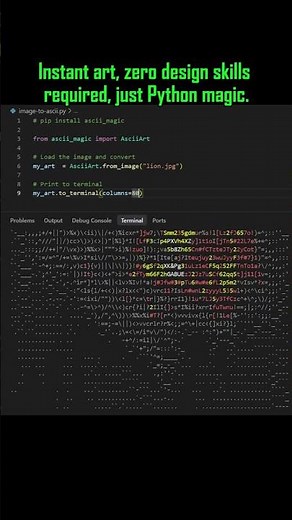 Turn Any Image into ASCII Art in Python #Python #ASCIIArt #PythonTips #CodingShorts #PythonTricks