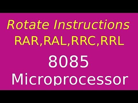 8085 Microprocessor | Rotate Accumulator (RAL, RAR, RLC, RRC) Instructions
