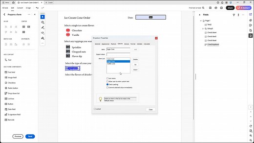 Create a Dropdown or List Box in Acrobat Pro - Instructions