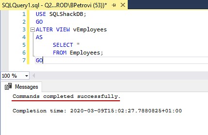 CREATE VIEW SQL: Inserting data through views in SQL Server
