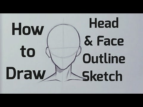 How to draw Head & Face Outline sketch | Head Face drawing tutorial for beginners step by step