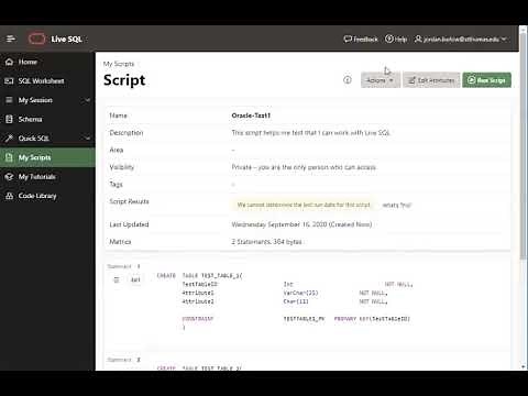 Oracle LiveSQL Tutorial