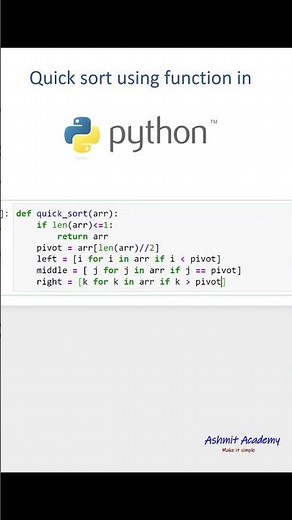 Quick sort using function in python