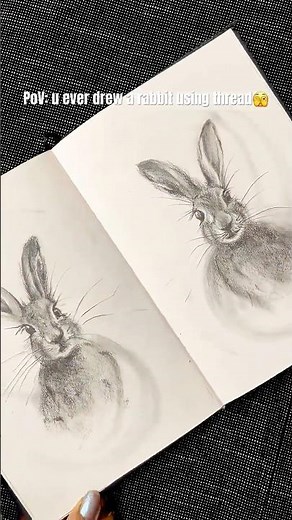 “Thread Art Technique 🧵 Rabbit | Mixed Media #shorts”