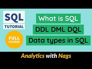 What is SQL | DDL DML DQL | Data types in SQL | SQL Full Course | SQL Tutorial For Beginners (2/11)