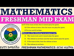 Freshman Mathematics Midexam