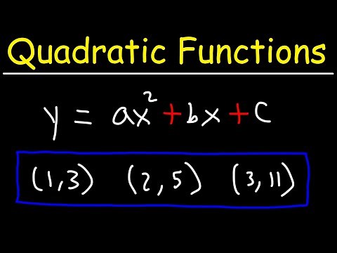 How To Find The Equation of a Quadratic Function Given Points and Intercepts