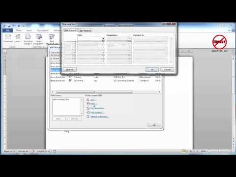 Mail Merge Letter Using Word and Excel