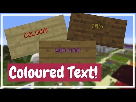 Coloured Text on Signs (Java) - Tutorial - MC How To