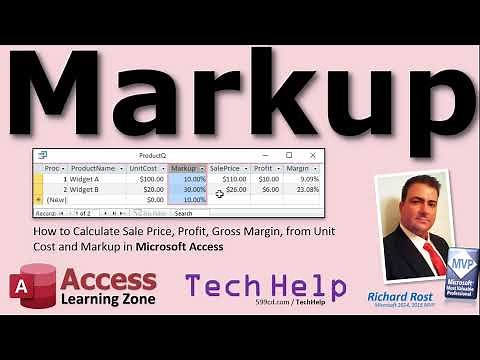 How to Calculate Sale Price, Profit, Gross Margin, from Unit Cost and Markup in Microsoft Access