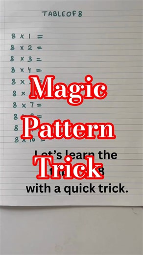 Easy Trick to Learn the Table of 8 #mathisfun