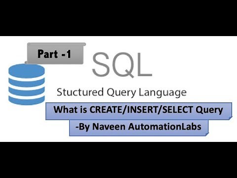 SQL Online: What is SQL, Database and Select/Create/Insert Query - SQL Series - Part 1