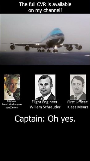 KLM Flight 4805 CVR (Tenerife airport disaster) #cvr #lastwords #planecrash #pilotlastwords