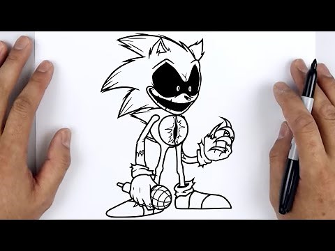HOW TO DRAW SONIC ERR (Sonic.EXE) | Friday Night Funkin (FNF) - Easy Step By Step Drawing