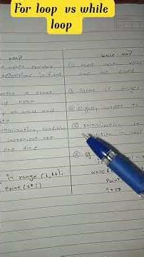 Difference Between While Loop and For Loop | Python Programming #python 🔥🔥