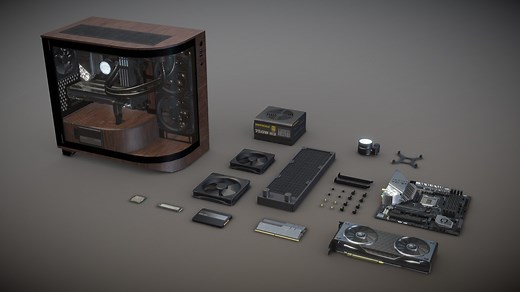 Computer Parts ( Built PC ) - 3D model by Daniel Cardona (@DanielCardonaArt)