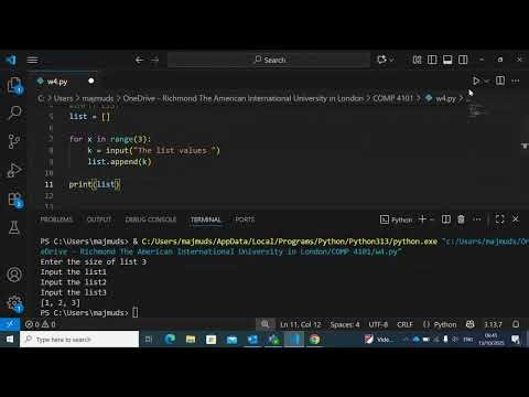 Python : How to take list as an Input from user