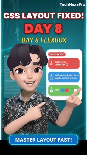 CSS basics Flexbox Layout (Justify & Align) | Day 8 CSS Series #technology #webdevelopment #fyp