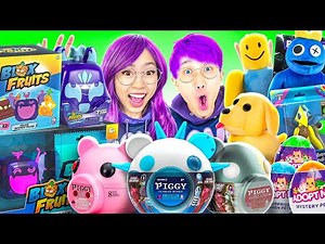 UNBOXING 100 *ROBLOX MYSTERY* TOYS! (LANKYBOX SISTER UNBOXING!)