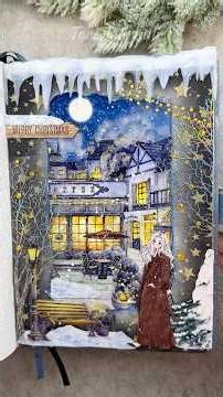 ASMR journal Christmas scenery🌙❄️🎄🕯️💫🌌|#asmr #journal #scrapbooking #christmas #december
