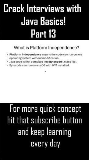 What is Platform Independence in Java? | Java Tutorial #Shorts #platformindependent