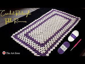 Crochet Simple Rectangular Table Runner For Beginners.