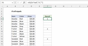 If cell equals