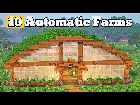 10 Automatic Farms in a Greenhouse - Minecraft Java & Bedrock | Easy Tutorial