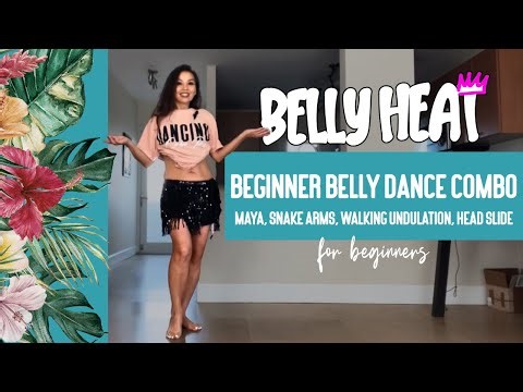 Belly Dance Basics for Beginners Mini Combo | Maya, Snake Arms, Walking Undulation | Head Slide
