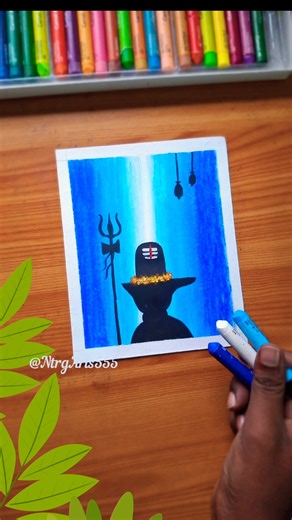🙏 Beautiful Shivling Drawing with Oil Pastels | Easy Lord Shiva Art Tutorial #sorts #drawing