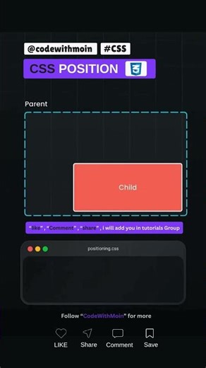 CSS Position Explained: Absolute, Relative, Fixed, Sticky (Visual Guide) 🎯 #CSS #WebDev