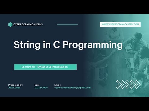 String in C – Lecture 1: Module Introduction & Syllabus Overview