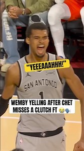 Wemby's reaction to Chet's missed FT 🗣️