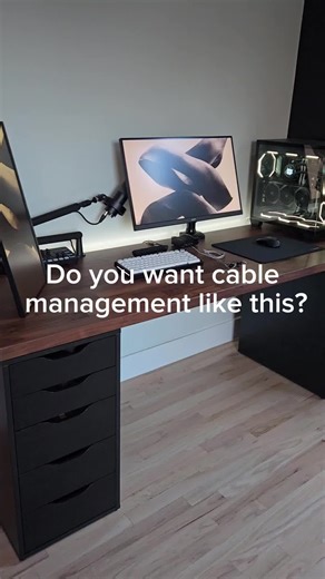 Tutorial on how to get clean cable management! #fyp #viral #techtok #cablemanagement #helpful