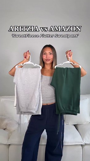Jennifer Lam on Instagram: " enter ‘sweats’ to get ’s. ✨ Just in time for fall  Aritzia’s viral Cozy Sweatfleece Mega Flutter sweatpant vs Amazon’s baggy wide leg sweats and one is way more affordable. 來 #aritzia #aritziahaul #aritziasweatpants #amazonsweatpants #baggysweatpants #widelegpants #amazonloungewear #amazonfashion #amazonfinds #affordablefashion #loungewearstyle #falloutfits"