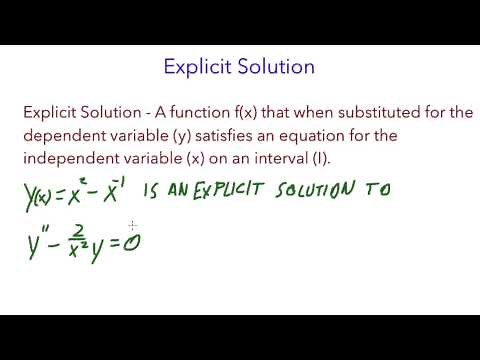 Differential Equations: Explicit Solution