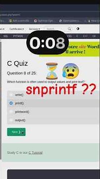 🤯 Je Teste un Quizz en Langage C | Niveau Débutant 🤯| W3Schools #dev #code #c