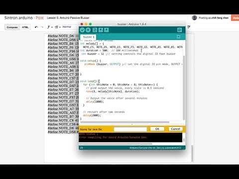 how to use Arduino passive buzzer library pitches.h -- by Sintron