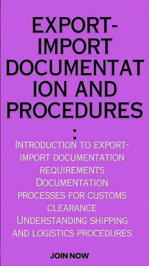Export-Import Documentation and Procedures