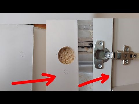 How to drill hole for door hinge + measurements for standard hinge.