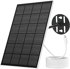 NETVUE Solar Panel for Bird Feeder Camera only, Type-C Charger, IP65 Waterproof for Outdoors, 3W Continuously Power Supply, 360° Swivel Bracket
