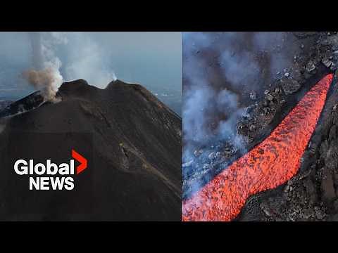 Mount Etna eruption: Drone video shows stunning close-up of lava flow