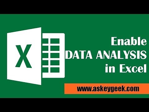 Enable DATA ANALYSIS in Excel